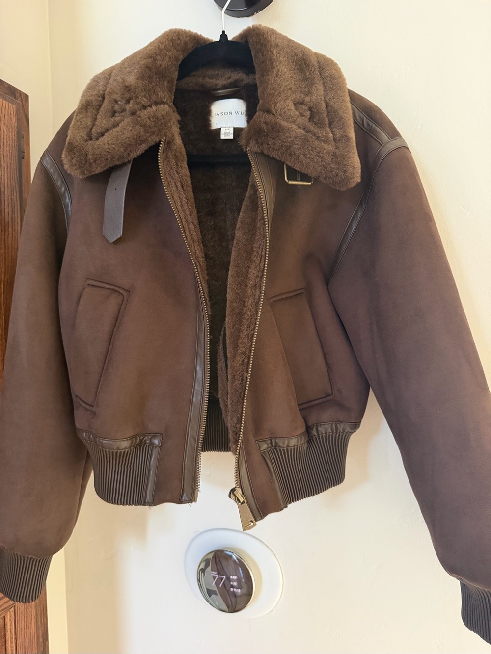 Jason Wu Brown Shearling Bomber Jacket
